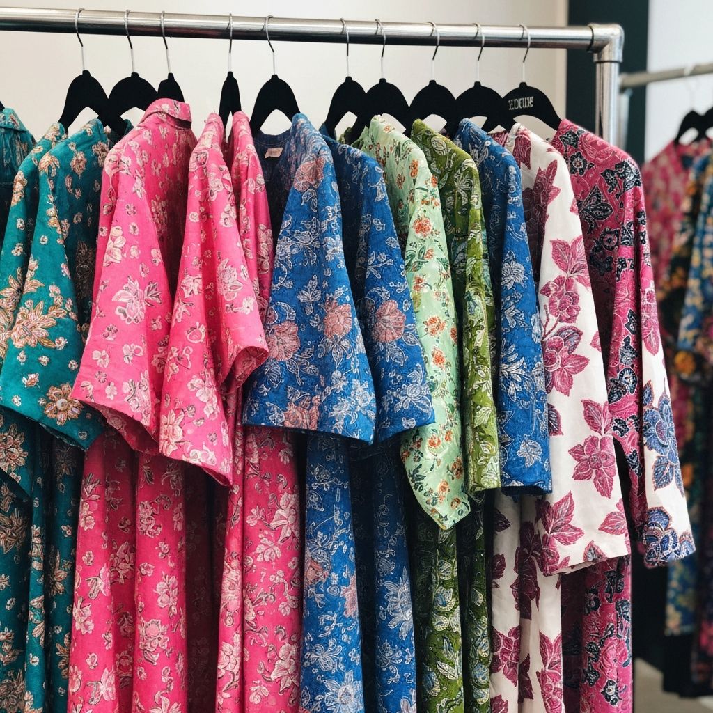 Seri Gadis batik collection - colorful batik clothing on rack